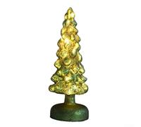 Oniissy Sapin de Noël en verre avec lumières intégrées, pièce maîtresse élégante et transparente, pour salon, chambre à coucher, ambiance de vacances (H)