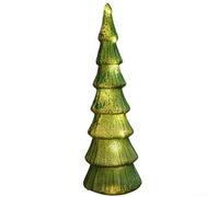Oniissy Sapin de Noël en verre avec lumières intégrées, pièce maîtresse élégante et transparente, pour salon, chambre à coucher, ambiance de vacances (E)