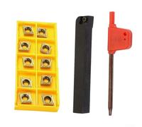 Oniissy SCLCL1010F06 Porte-outil de tour avec insert en carbure CCMT060204 - Coupe gauche - Outil de tournage de tige de 10 mm - Pour semi-finition