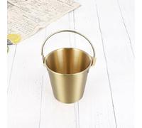 Oniissy Seau à glace portable en acier inoxydable avec poignées, 1 800 ml, pour collations, frites et boissons froides, accessoire multifonction de bar et de cuisine (700 ml, doré)