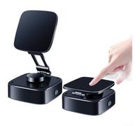 Oniissy Support de téléphone rechargeable pour voiture avec ventouse magnétique, rotation à 360°, design pliable, système de serrage électrique, compatible avec tous les smartphones, (A)