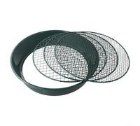 Oniissy Tamis de jardin avec tamis en maille remplaçables de 12 mm, 9 mm, 6 mm, tamis de sol en fer avec pelle et râteau pour jardinage et aménagement paysager