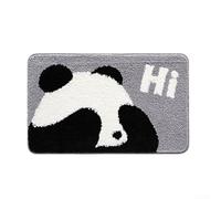 Oniissy Tapis de douche panda avec dos antidérapant et matériau de flocage super absorbant pour protection et confort du sol de salle de bain, lavable en machine (A)