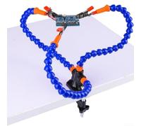 Oniissy Troisième main de soudage avec 3 pinces à bras flexibles et supports pivotants, clips en acier inoxydable avec embouts en silicone pour soudure et modélisme d'avion (A)