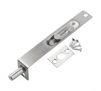 Oniissy Verrou de porte à tête plate en acier inoxydable, boulon coulissant dissimulé avec ressort de maintien automatique, loquet antivol pour portes doubles en bois, terrasse, balcon, (15,2 cm)