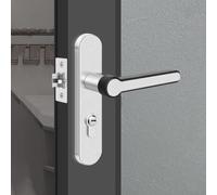 Oniissy Verrou de porte de salle de bain en acier inoxydable avec clé, poignée réglable, mécanisme à languette unique, serrure d'entrée à clé pour la maison, les toilettes, l'intimité, épaisseur de