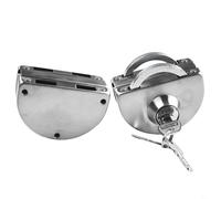 Oniissy Verrou de porte en verre sans cadre en acier inoxydable avec double boulon pour portes coulissantes ou battantes en verre trempé 8-12 mm, sans perçage, contrôle interne externe avec clés