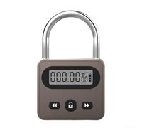 Oniissy Verrou électronique en métal avec écran LCD, interrupteur de minuterie numérique 999 heures, dispositif de verrouillage rechargeable par USB pour applications de sécurité, étanche (marron)