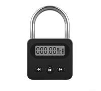 Oniissy Verrou électronique en métal avec écran LCD, interrupteur de minuterie numérique de 999 heures, dispositif de verrouillage rechargeable par USB pour applications de sécurité, étanche (noir)