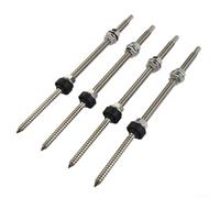 Oniissy Vis de poteau M10 en acier inoxydable avec adaptateur d'angle en L pour montage de panneau solaire sur toits en tôle trapézoïdale, compatible avec les rails profilés en aluminium, (250 mm)