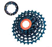 Oniissy Volant d'inertie à 7 vitesses 11-28T en aluminium pour pliage pour modification de vélo, design léger haute résistance pour toutes les roues à moyeu libre à 7 vitesses (bleu)