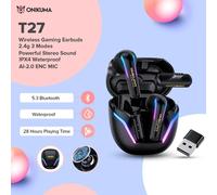 ONIKUMA 2025 NOUVEAU casque de jeu rvb cool double mode T27 avec qualité sonore d'appel haute définition et faible latence pour les jeux T27-white