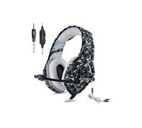 ONIKUMA Casque de jeu PSA.mmStéréo Camouflage Jeu casque avec micro avec suppression de bruit pour Xbox One S PC PSAmartphones ordinateur portable (Gris)
