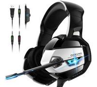 ONIKUMA Casque Gaming, Casque PSAbox One PC Casque Gamer Son 7.1 Surround + Isolation + Fortes Basses, Microphone Anti Bruit Casque Stéréo pour Jeux