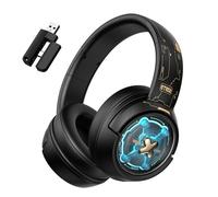 ONIKUMA Casque gaming - Connexion triple mode (2,4 GHz/Bluetooth/filaire), éclairage RGB, haut-parleurs de 50 mm, son surround, modèle GT802 (noir)