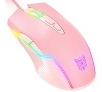 ONIKUMA CW905 souris de jeu Filaire, avec rétro-éclairage rvb, 7 boutons programmables, 6400 DPI - Rose