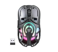 ONIKUMA DM02 Tri Mode RGB Souris de jeu avec Bluetooth sans fil 2,4 GHz et connectivité filaire Design nid d'abeille léger 12800 DPI 1000 Hz Taux de requête ergonomique pour PC Gris