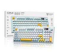 ONIKUMA GAMING Clavier sans fil à 94 touches avec écran LCD et bouton multifonction : connectivité 3 modes (BT/2.4G/USB-C) Design ergonomique, batterie 200H, touches PBT, frappe silencieuse pour