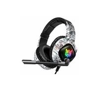ONIKUMA K19 Casque Gaming Stéréo pour PS4 Xbox One, Casque Gamer Anti Bruit Filaire Camouflage Blanc