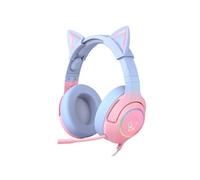 ONIKUMA K9 Ecouteurs d'oreille de chat Casque avec micro pour Xbox one / PS4 / PC / Nintendo Switch-Bleu rose