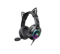 ONIKUMA K9 Ecouteurs d'oreille de chat Casque avec micro pour Xbox one / PS4 / PC / Nintendo Switch-Noir