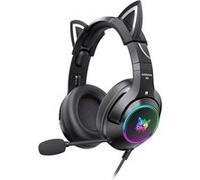 ONIKUMA K9 Écouteurs d'oreille de chat Casque avec micro pour Xbox one / PS4 / PC / Nintendo Switch-Noir G