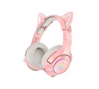 ONIKUMA K9 Ecouteurs d'oreille de chat Casque avec micro pour Xbox one / PS4 / PC / Nintendo Switch-Rose
