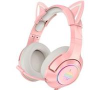 ONIKUMA K9 Écouteurs d'oreille de chat Casque avec micro pour Xbox one / PS4 / PC / Nintendo Switch-Rose Rose G