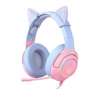 Onikuma K9 RGB Wired Gaming Headset With Cat Ears Bleu-Rose Casque PC