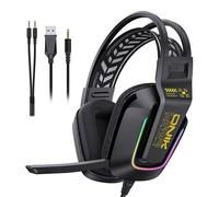 ONIKUMA X13 Casque gaming filaire USB et jack 3,5 mm RGB noir