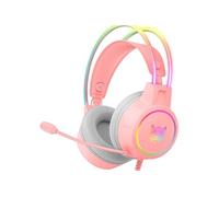 ONIKUMA X15 PRO Casque Gaming RGB Micro Haute Sensibilité - Rose