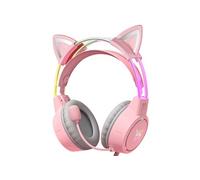 ONIKUMA X15 PRO CAT EARS Casque Gaming RGB Micro Haute Sensibilité - Rose
