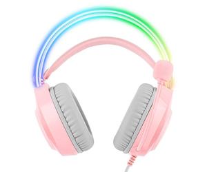 ONIKUMA - X26 Rose - Casque Gaming PC et Console LED RGB