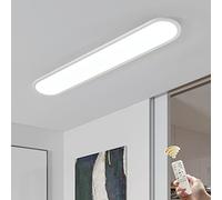 Oninio Plafonnier LED 100cm à Spectre Complet 48W Luminaire Plafond Dimmable avec Télécommande Ultra-Mince 4cm avec Fonction Mémoire pour Cuisine, Couloir, Chambre