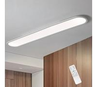Oninio Plafonnier LED Linéaire Dimmable 120 cm, 51 W, Télécommande, Blanc | Plafonnier LED Moderne en Aluminium et Acrylique, 3000K-6500K, Mémoire, 10%-100%, Ultra-Plat 3,5 cm, Cuisine, Salon, Couloir