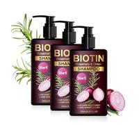 Onion Biotin and Rosemary Shampoo, Onion and Rosemary Shampoo for Volumizing & Moisturizing Hair, Shampoing 3 en 1 à l'oignon et au romarin pour tous types de cheveux, rafraîchit le cuir chevelu (3pc)