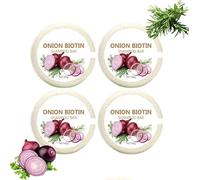 Onion Biotin Shampoo Bar | 4x60g Biotine Shampoing Cheveux Pousse | Savon Vert Shampoing Solide pour Cheveux Gras | Oignon Shampoings Biotine Oignon pour Adolescents Adultes Hommes Femmes