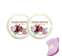 Onion Biotin Shampoo Bar, 60g Oignon Romarins Shampooing Savon, Nourrissants Purifiants Oignon Biotine Shampooings Savon Pour Pousse Cheveux (1PC)