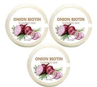 Onion Biotin Shampoo Bar, 60g Oignon Romarins Shampooing Savon, Nourrissants Purifiants Oignon Biotine Shampooings Savon Pour Pousse Cheveux (3pc)