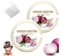 Onion Biotin Shampoo Bar,60g Oignon Shampooing Savon,Nourrissants Purifiants Oignon Biotine Shampooings Savon Pour Pousse Cheveux,Hydratant Oignons Shampooing Romarins Cheveux Savons Barres (3)