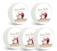 Onion Biotin Shampoo Bar, Nourrissants Purifiants Oignon Biotine Shampooings Savon Pour Pousse Cheveux Adultes Hommes Femmes Adolescents (5 Pièces)