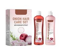 Onion Shampoo Set, Onion Biotin and Rosemary Shampoo, Soin Hydratant et Nettoyant en Profondeur pour Tous Les Types de Cheveux (A)