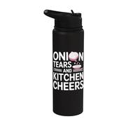 Onion Tears Funny Chef Cook Stainless Steel Insulated Water Bottle