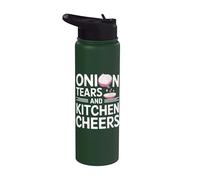 Onion Tears Funny Chef Cook Stainless Steel Insulated Water Bottle