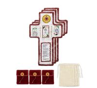 Onism Lot de 3 courtepointes de prière avec croix à l'intérieur, mini poche faite à la main, sanctuaire catholique, cadeau chrétien pour femmes catholiques (espagnol)