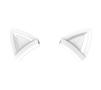 ONITOON Oreilles de chat blanches pour casque, fixation en silicone, joli accessoire amovible pour casque de jeu, ajustement universel