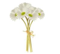 OnIUeZky 12pcs Artificiel Gerbera Daisy Fleurs de Fleur Artificielle Fleur Fausse de Soie Daisy pour la décoration de fête de Mariage DIY Arrangement Floral Blanc