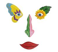 OnIUeZky Faces d'arbre décor extérieur Faces d'arbres colorés Formes créatives pour Visage décorations drôles décoration de Jardin Polyvalent extérieure pour Le Plein air et à l'intérieur.