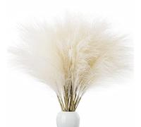 OnIUeZky Faux Pampas Grass Grands Pampas Decor Artificial Fluffy Pampas Grass for Room Decor 6pcs 45 cm Blanc..