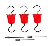 OnIUeZky Garde de Fourmis pour Colibri mangeur Hook Fous Hook with brosp boif Feeder Accessoire pour Oriole extérieur 3sets Rouge.
